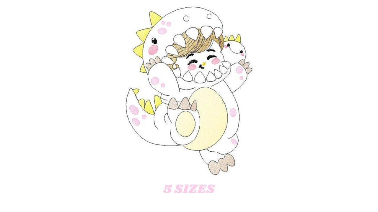 Dinosaur Costume embroidery designs - Boy dressed as dino embroidery design machine embroidery pattern - instant download - Dragon Costume - Marcia Embroidery