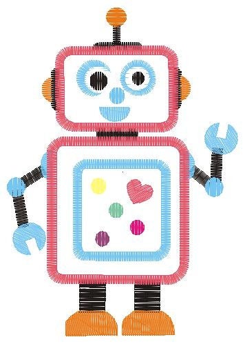 Robot embroidery designs - Cyborg embroidery design machine embroidery pattern - baby boy embroidery file - Kid embroidery robot design Marcia Embroidery