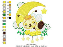 Load image into Gallery viewer, Bee embroidery design - Sleeping Bee embroidery designs machine embroidery pattern - Honey bee embroidery file - Save the bees download pes
