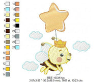 Charger l&#39;image dans la galerie, Bee embroidery design - Bee Happy embroidery designs machine embroidery pattern - baby girl embroidery file - honey bee design  pes jef hus
