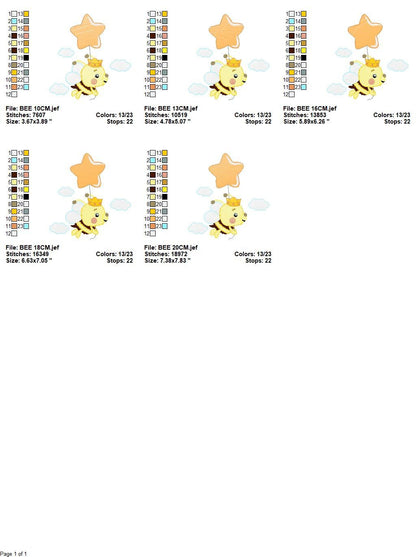 Bee embroidery design - Bee Happy embroidery designs machine embroidery pattern - baby girl embroidery file - honey bee design  pes jef hus