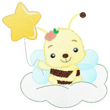 Cargar imagen en el visor de la galería, Bee embroidery design - Bees embroidery designs machine embroidery pattern - baby girl embroidery file - honey bee design instant download
