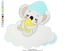 Laden Sie das Bild in den Galerie-Viewer, Koala embroidery design - Sleeping bear embroidery designs machine embroidery pattern - Boy embroidery file - blanket pillow towel download
