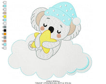 Charger l&#39;image dans la galerie, Koala embroidery design - Sleeping bear embroidery designs machine embroidery pattern - Boy embroidery file - blanket pillow towel download
