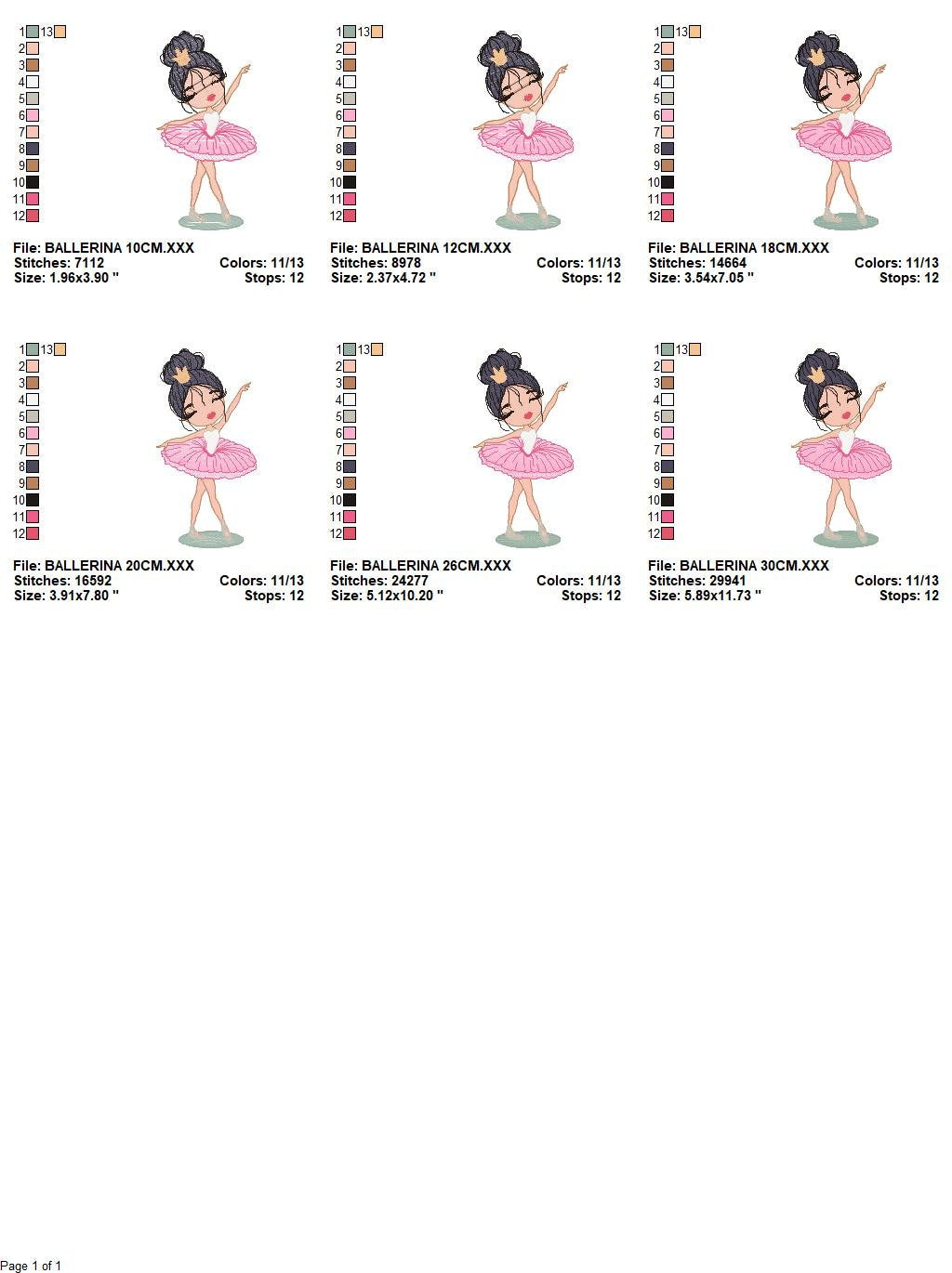 Ballerina embroidery designs - Ballet embroidery design machine embroidery pattern - instant download - Baby girl embroidery file dancer pes