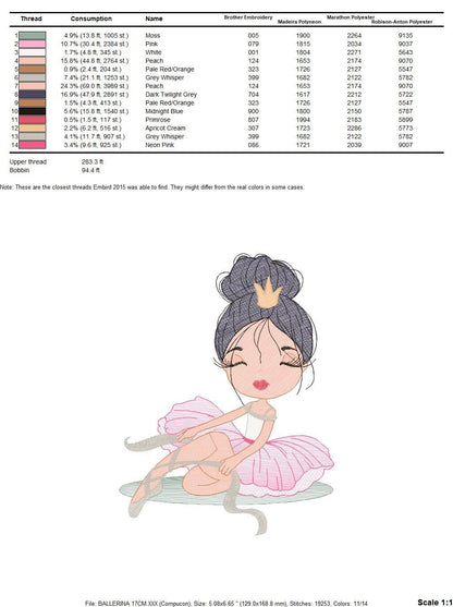 Ballerina embroidery designs - Ballet embroidery design machine embroidery pattern - instant download - Princess embroidery file dancer