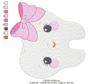 Tooth embroidery designs - Dentist embroidery design machine embroidery pattern - Teeth embroidery file - Dental embroidery instant download