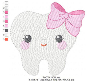 Tooth embroidery designs - Dentist embroidery design machine embroidery pattern - Teeth embroidery file - Dental embroidery instant download