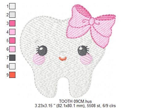 Tooth embroidery designs - Dentist embroidery design machine embroidery pattern - Teeth embroidery file - Dental embroidery instant download