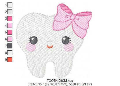 Tooth embroidery designs - Dentist embroidery design machine embroidery pattern - Teeth embroidery file - Dental embroidery instant download