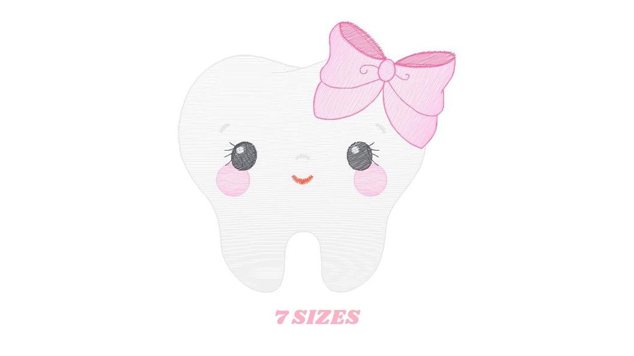 Tooth embroidery designs - Dentist embroidery design machine embroidery pattern - Teeth embroidery file - Dental embroidery instant download