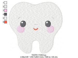 Tooth embroidery designs - Dentist embroidery design machine embroidery pattern - Teeth embroidery file - Dental embroidery instant download