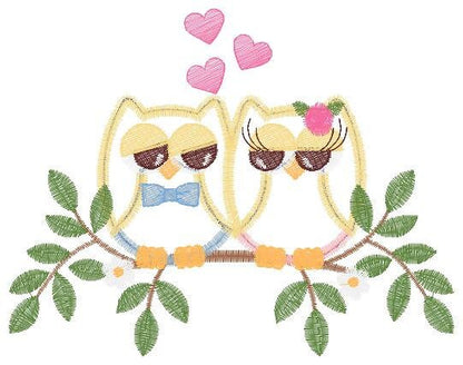 Owl embroidery design - Owl in love embroidery design machine embroidery pattern - Owl Family couple embroidery file - bird embroidery pes Marcia Embroidery