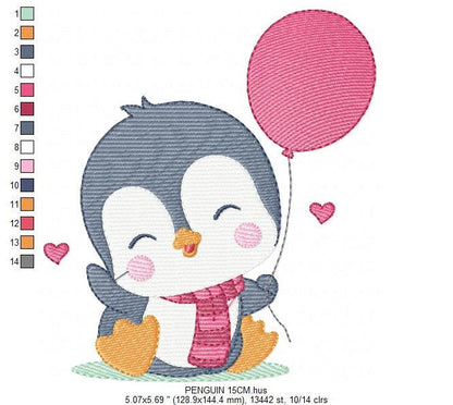 Penguin embroidery design - Animal embroidery designs machine embroidery pattern - Baby boy embroidery file - instant download Winter Cold Marcia Embroidery