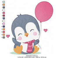 Load image into Gallery viewer, Penguin embroidery design - Animal embroidery designs machine embroidery pattern - Baby boy embroidery file - instant download Winter Cold
