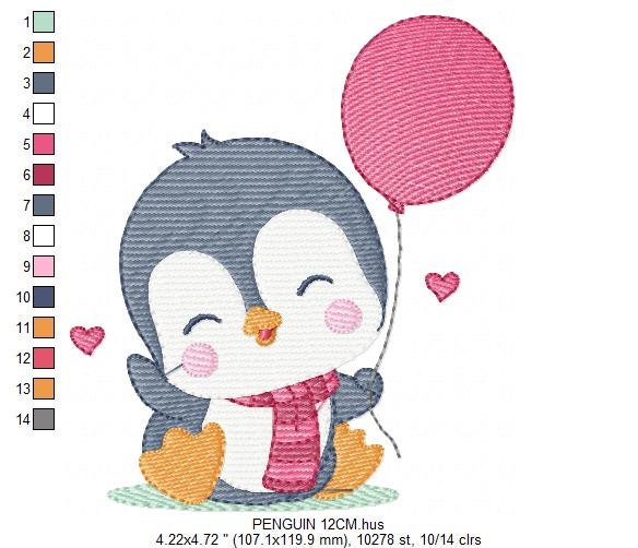 Penguin embroidery design - Animal embroidery designs machine embroidery pattern - Baby boy embroidery file - instant download Winter Cold Marcia Embroidery