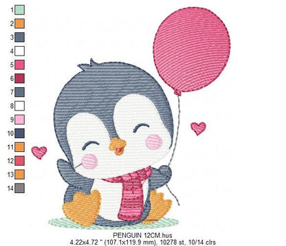 Penguin embroidery design - Animal embroidery designs machine embroidery pattern - Baby boy embroidery file - instant download Winter Cold Marcia Embroidery