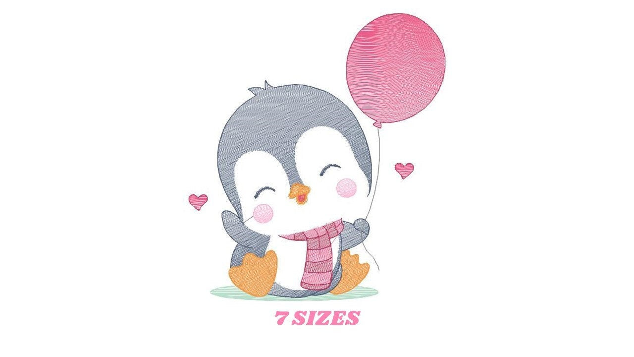 Penguin embroidery design - Animal embroidery designs machine embroidery pattern - Baby boy embroidery file - instant download Winter Cold Marcia Embroidery