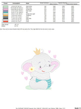 Load image into Gallery viewer, King Elephant embroidery designs - Animal embroidery design machine embroidery pattern - Baby girl embroidery file - elephant with crown pes
