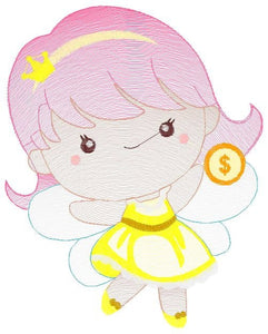 Tooth Fairy embroidery designs - Money Fairy embroidery design machine embroidery pattern - Baby girl embroidery file - instant digital pes