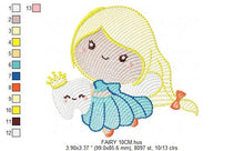 Load image into Gallery viewer, Tooth Fairy embroidery designs - Fairy godmother embroidery design machine embroidery pattern - fairy design Baby girl embroidery file pixie
