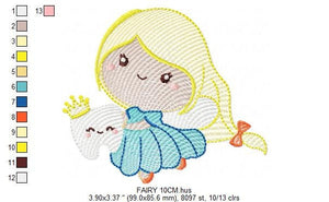 Tooth Fairy embroidery designs - Fairy godmother embroidery design machine embroidery pattern - fairy design Baby girl embroidery file pixie