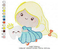 Load image into Gallery viewer, Tooth Fairy embroidery designs - Fairy godmother embroidery design machine embroidery pattern - fairy design Baby girl embroidery file pixie
