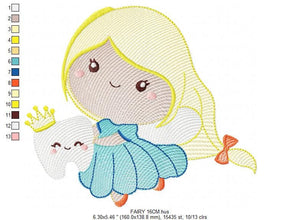 Tooth Fairy embroidery designs - Fairy godmother embroidery design machine embroidery pattern - fairy design Baby girl embroidery file pixie