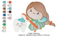 Charger l&#39;image dans la galerie, Tooth Fairy embroidery designs - Fairy embroidery design machine embroidery pattern - Fairy with tooth design - Baby girl embroidery file
