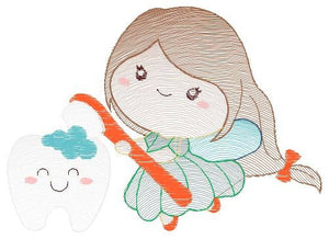 Tooth Fairy embroidery designs - Fairy embroidery design machine embroidery pattern - Fairy with tooth design - Baby girl embroidery file