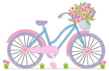 Load image into Gallery viewer, Bike embroidery designs - Bicycle embroidery design machine embroidery pattern - baby  girl embroidery file - Delicate Bike with flowers jef
