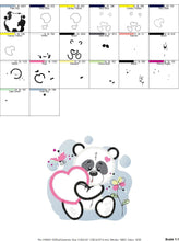 Carica l&#39;immagine nel visualizzatore di Gallery, Panda embroidery design - Animal embroidery designs machine embroidery pattern - Baby boy embroidery file - Panda with heart applique design

