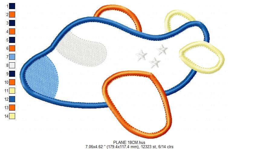 Plane embroidery designs - Airplane with flag machine pattern - Baby boy file - Plane applique with flag - Instant digital download pes jef