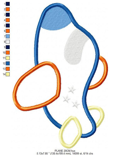 Plane embroidery designs - Airplane with flag machine pattern - Baby boy file - Plane applique with flag - Instant digital download pes jef