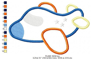 Plane embroidery designs - Airplane with flag machine pattern - Baby boy file - Plane applique with flag - Instant digital download pes jef