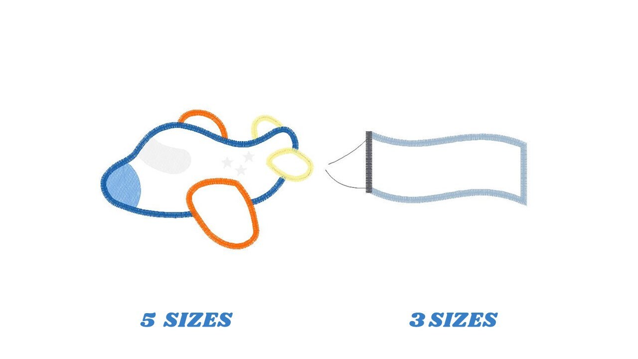 Plane embroidery designs - Airplane with flag machine pattern - Baby boy file - Plane applique with flag - Instant digital download pes jef