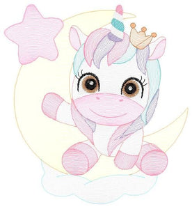 Unicorn embroidery designs - Baby Girl embroidery design machine embroidery pattern - Fantasy embroidery - newborn layette rainbow design