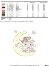 Cargar imagen en el visor de la galería, Angel embroidery designs - Girl in the moon embroidery design machine embroidery pattern - Angel with moon embroidery file pes download
