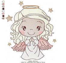 Load image into Gallery viewer, Angel embroidery designs - Baby girl embroidery design machine embroidery pattern - Girl with wings embroidery file - instant download pes
