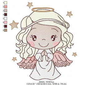 Angel embroidery designs - Baby girl embroidery design machine embroidery pattern - Girl with wings embroidery file - instant download pes