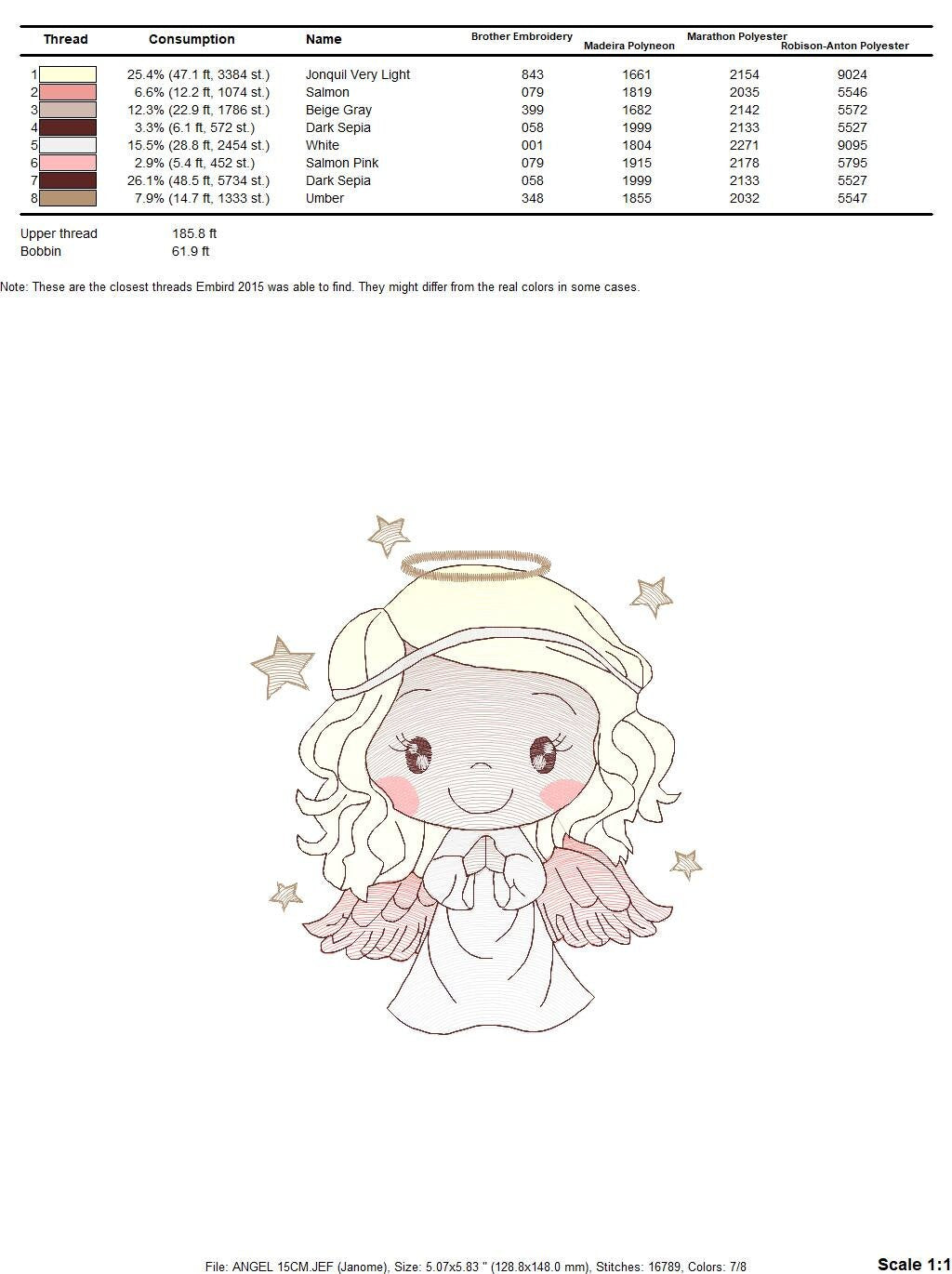 Angel embroidery designs - Baby girl embroidery design machine embroidery pattern - Girl with wings embroidery file - instant download pes