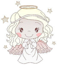 Charger l&#39;image dans la galerie, Angel embroidery designs - Baby girl embroidery design machine embroidery pattern - Girl with wings embroidery file - instant download pes
