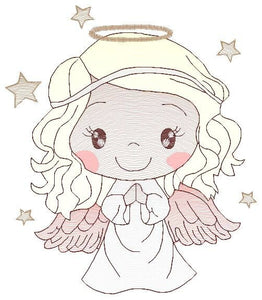 Angel embroidery designs - Baby girl embroidery design machine embroidery pattern - Girl with wings embroidery file - instant download pes