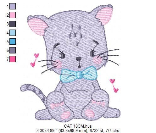 Cat embroidery design - Kitty embroidery designs machine embroidery pattern - Pet embroidery file - Baby girl embroidery Kitchen cloth Apron Marcia Embroidery