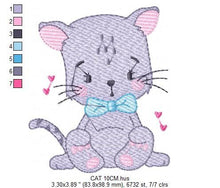 Cargar imagen en el visor de la galería, Cat embroidery design - Kitty embroidery designs machine embroidery pattern - Pet embroidery file - Baby girl embroidery Kitchen cloth Apron
