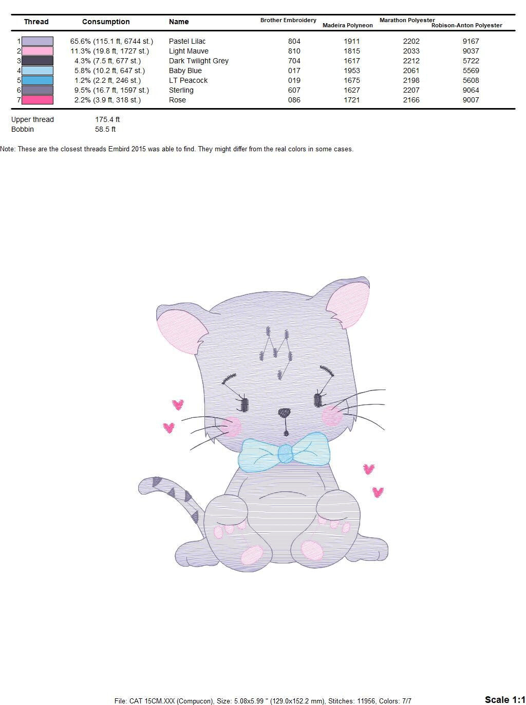 Cat embroidery design - Kitty embroidery designs machine embroidery pattern - Pet embroidery file - Baby girl embroidery Kitchen cloth Apron Marcia Embroidery