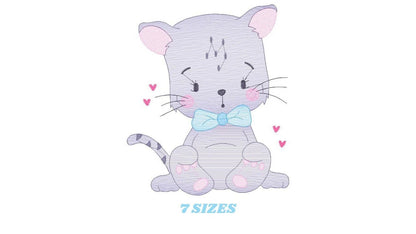 Cat embroidery design - Kitty embroidery designs machine embroidery pattern - Pet embroidery file - Baby girl embroidery Kitchen cloth Apron Marcia Embroidery