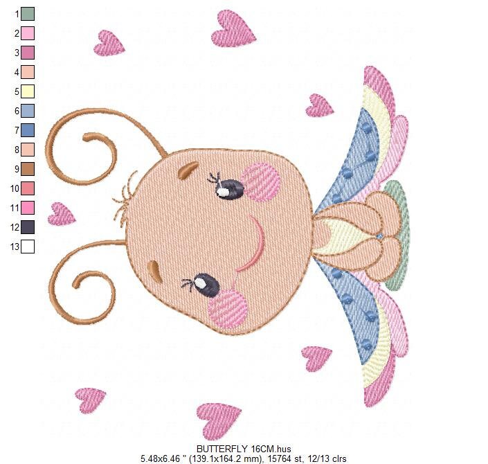 Butterfly embroidery design - Dragon fly embroidery designs machine embroidery pattern - Butterfly with hearts embroidery download digital Marcia Embroidery
