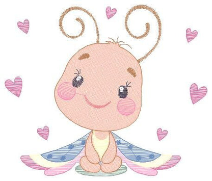 Butterfly embroidery design - Dragon fly embroidery designs machine embroidery pattern - Butterfly with hearts embroidery download digital Marcia Embroidery