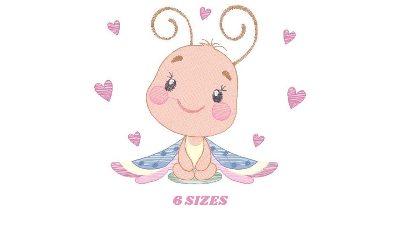 Butterfly embroidery design - Dragon fly embroidery designs machine embroidery pattern - Butterfly with hearts embroidery download digital Marcia Embroidery